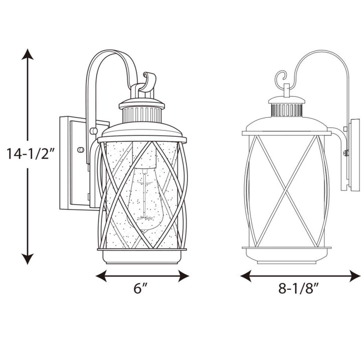 Progress Lighting P560080-031 Hollingsworth One Light Wall Lantern Outdoor Black