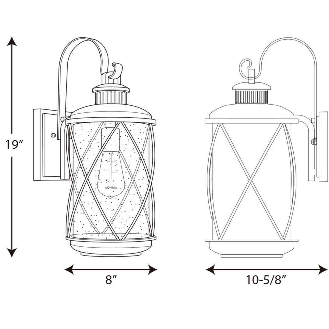 Progress Lighting P560081-031 Hollingsworth One Light Wall Lantern Outdoor Black