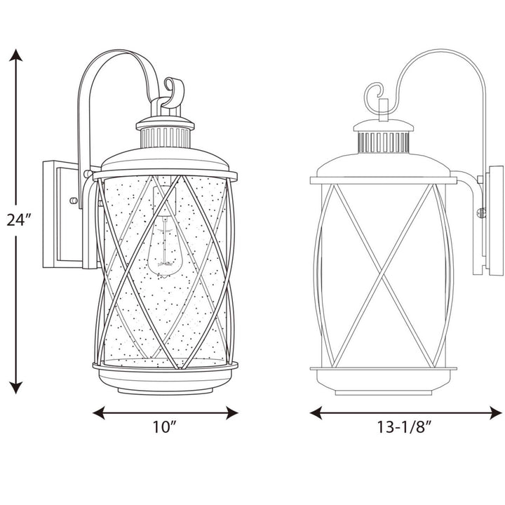 Progress Lighting P560082-031 Hollingsworth One Light Wall Lantern Outdoor Black