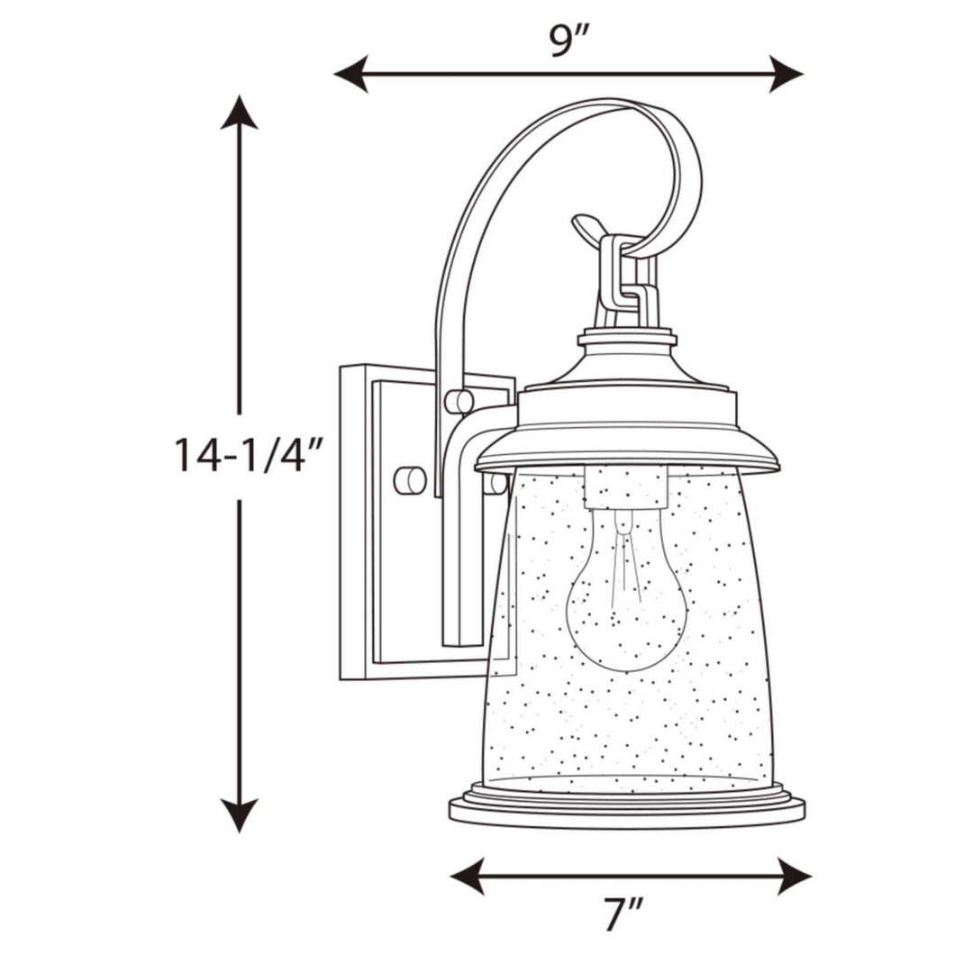 Progress Lighting P560083-103 Conover One Light Wall Lantern Outdoor Pewter, Nickel, Silver