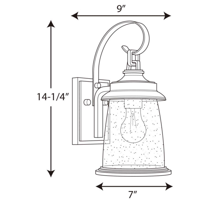 Progress Lighting P560083-103 Conover One Light Wall Lantern Outdoor Pewter, Nickel, Silver