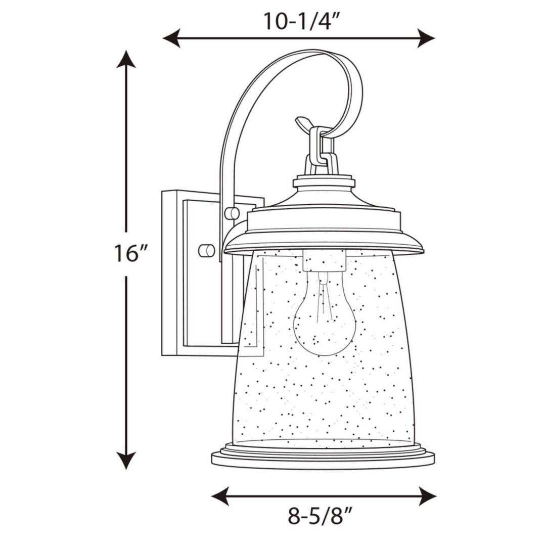 Progress Lighting P560084-103 Conover One Light Wall Lantern Outdoor Pewter, Nickel, Silver