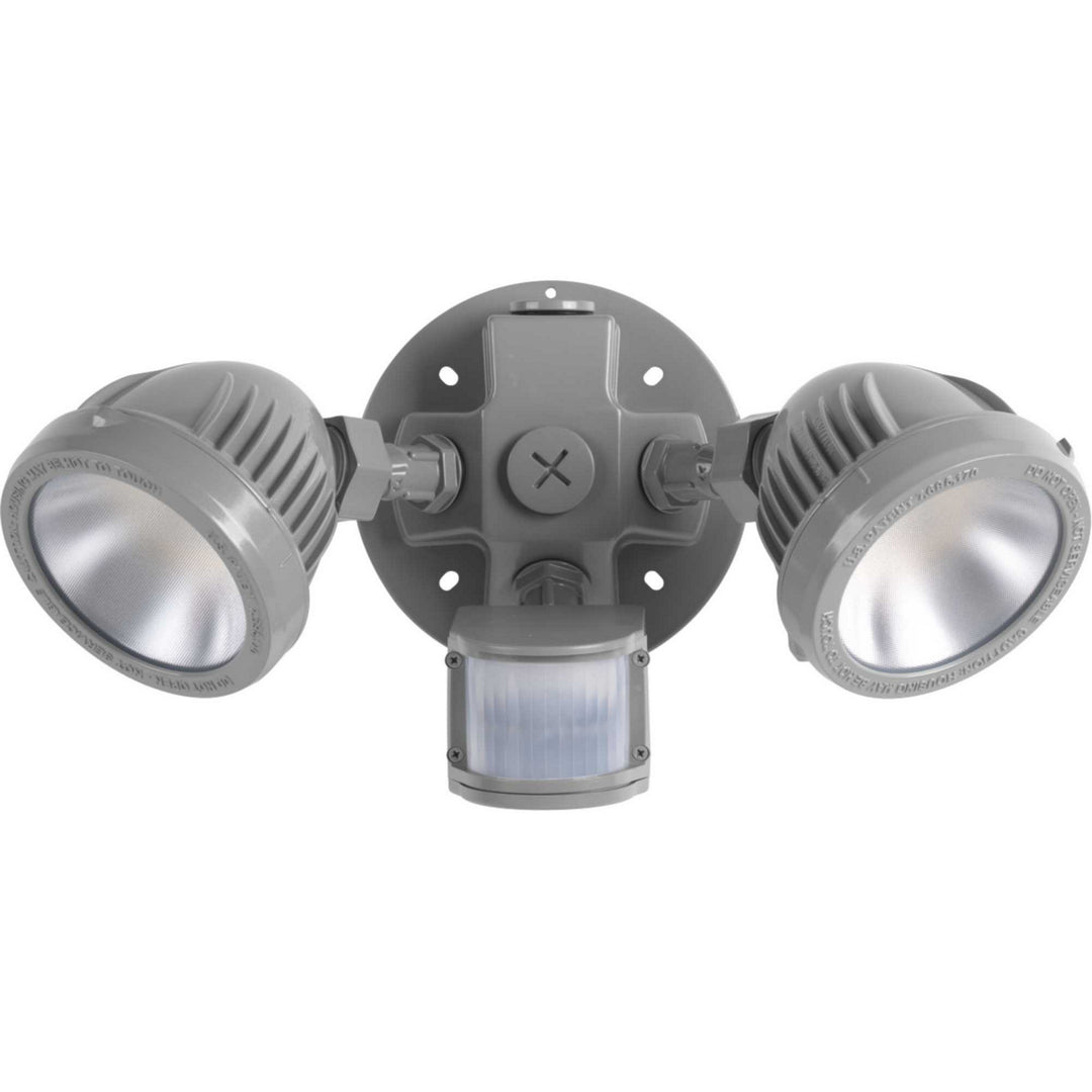 Progress Lighting P6341-82-30K Security Light Two Light Security/Flood Light With Motion Sensor Outdoor Pewter, Nickel, Silver