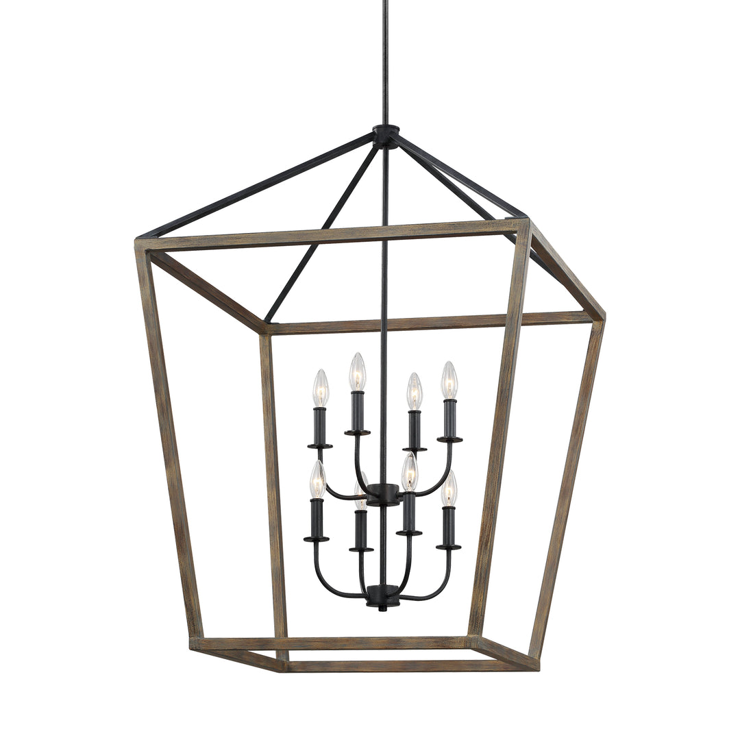 Visual Comfort Studio Gannet F3194/8WOW/AF Pendant Light - Weathered Oak Wood / Antique Forged Iron