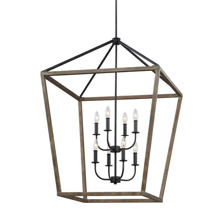 Visual Comfort Studio Gannet F3194/8WOW/AF Pendant Light - Weathered Oak Wood / Antique Forged Iron