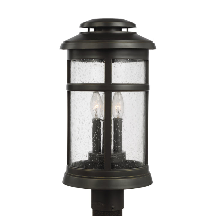 Visual Comfort Studio OL14307ANBZ Newport Three Light Outdoor Post Lantern Outdoor Bronze / Dark