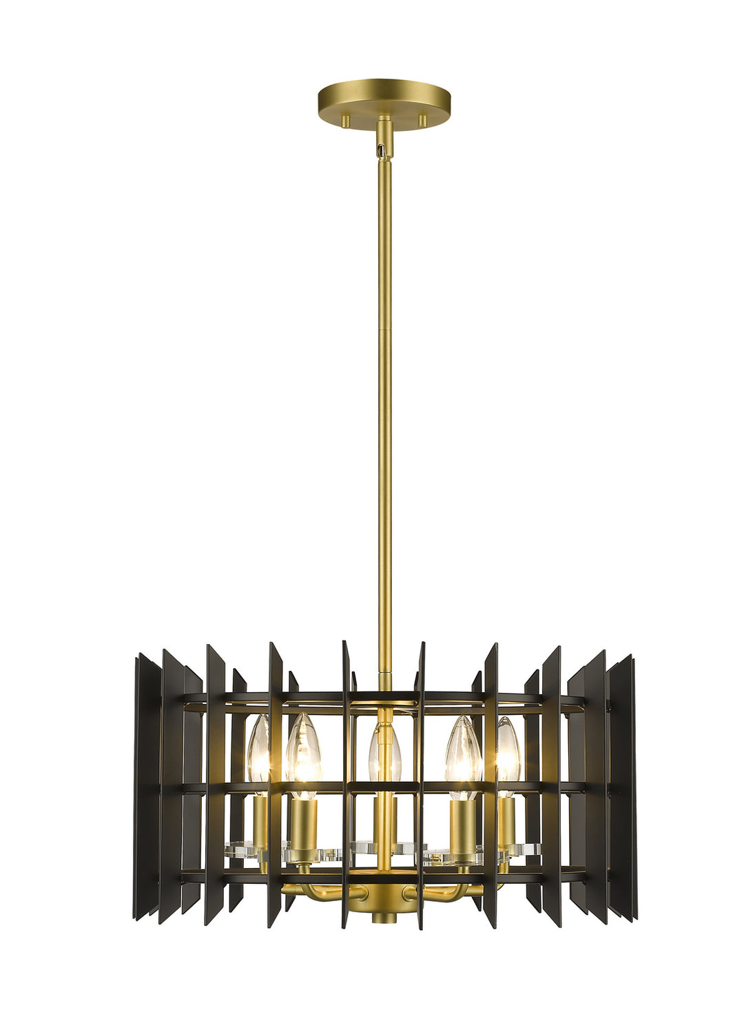 Z-Lite Haake 338-18MB+SBR Pendant Light - Satin Brass