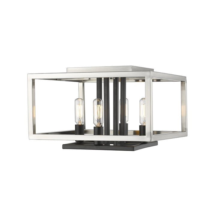 Z-Lite Quadra 456F-BN-BK Ceiling Light - Brushed Nickel / Black