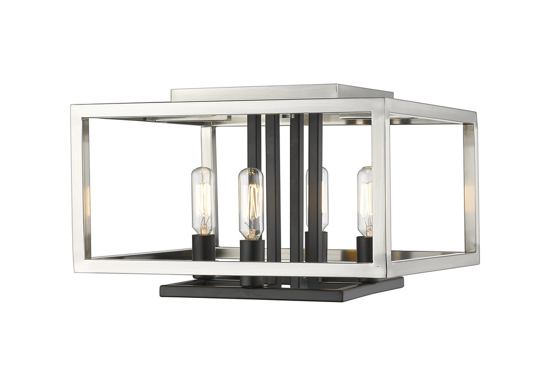 Z-Lite Quadra 456F-BN-BK Ceiling Light - Brushed Nickel / Black