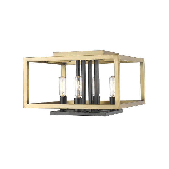 Z-Lite Quadra 456F-OBR-BRZ Ceiling Light - Olde Brass / Bronze