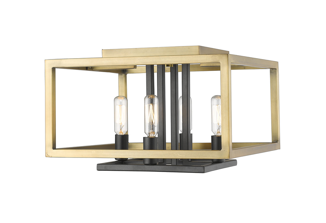 Z-Lite Quadra 456F-OBR-BRZ Ceiling Light - Olde Brass / Bronze