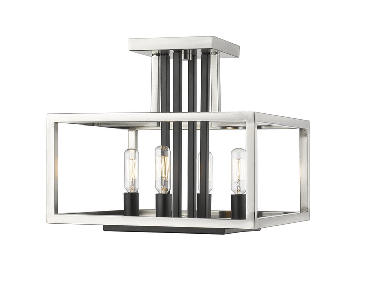 Z-Lite Quadra 456SF-BN-BK Ceiling Light - Brushed Nickel / Black