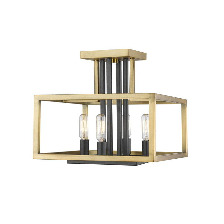 Z-Lite Quadra 456SF-OBR-BRZ Ceiling Light - Olde Brass / Bronze