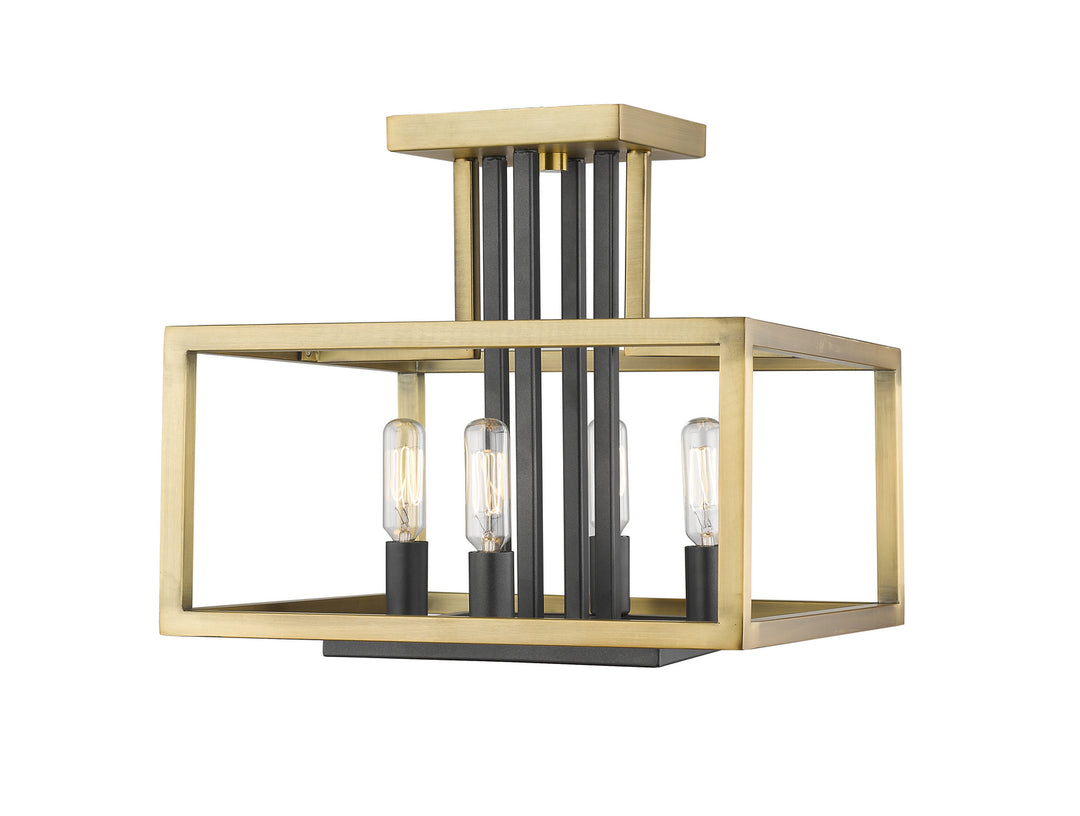 Z-Lite Quadra 456SF-OBR-BRZ Ceiling Light - Olde Brass / Bronze