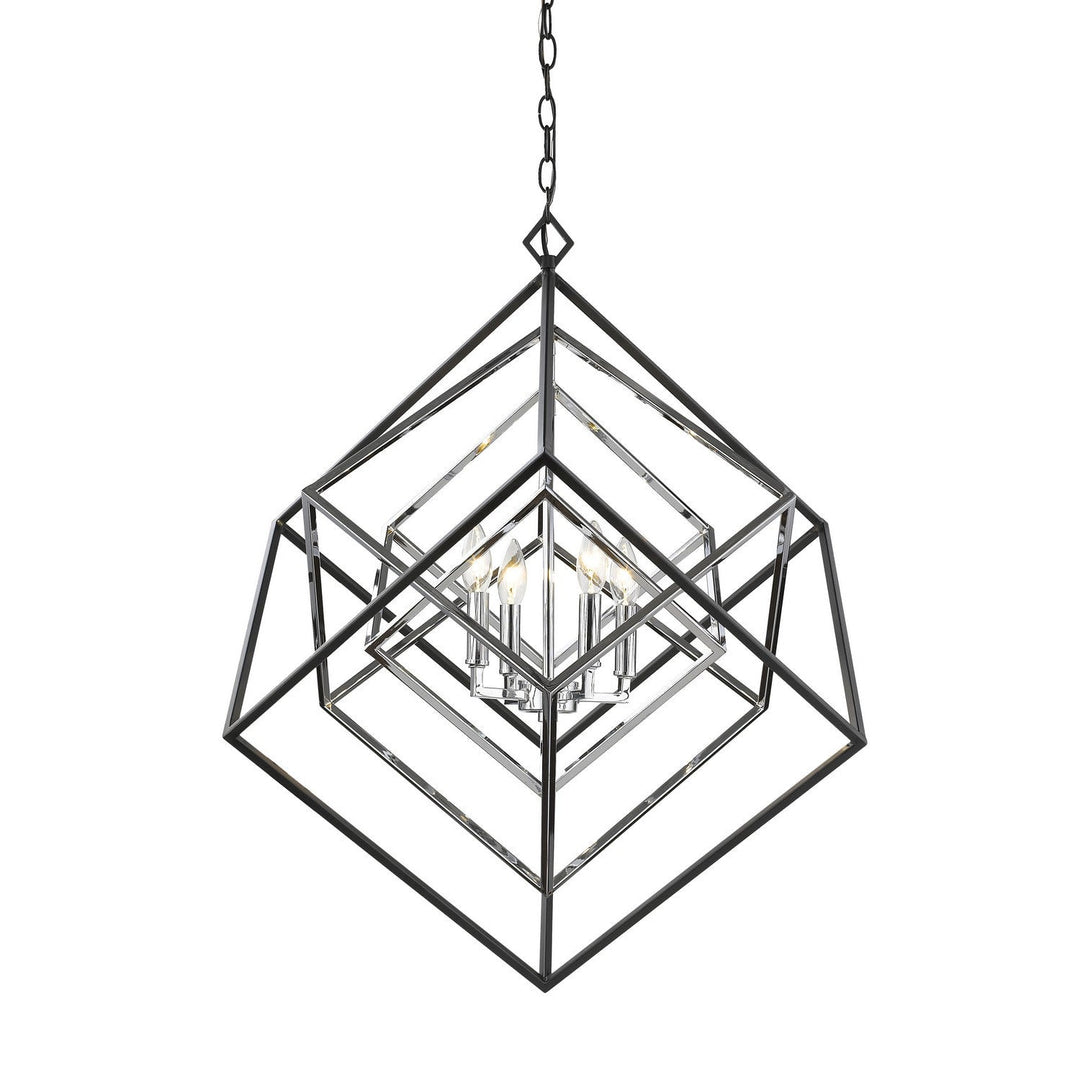 Z-Lite Euclid 457-4CH-MB Pendant Light - Chrome / Matte Black