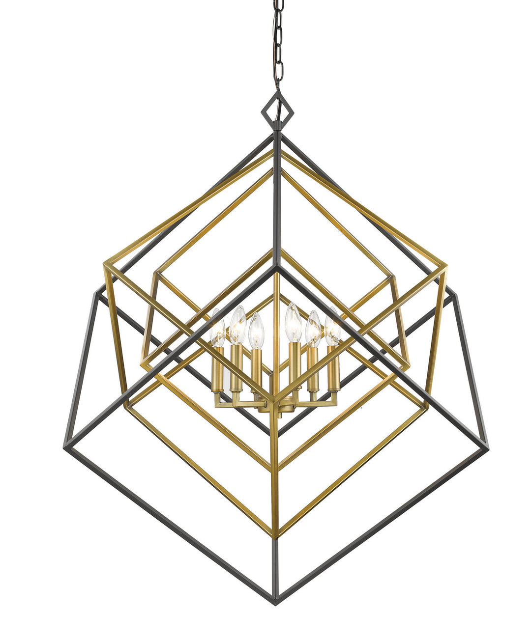 Z-Lite Euclid 457-6OBR-BRZ Pendant Light - Olde Brass / Bronze