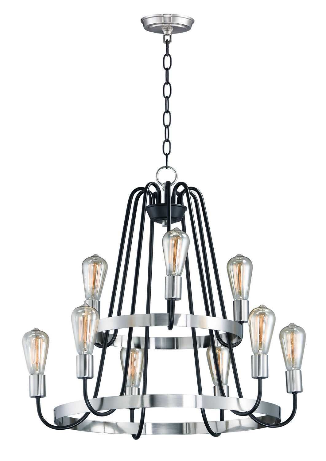 Maxim Haven 11737BKSN Chandelier Light - Black / Satin Nickel