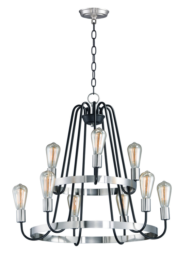 Maxim Haven 11737BKSN Chandelier Light - Black / Satin Nickel