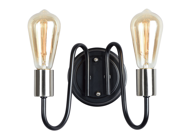 Maxim Haven 11739BKSN Wall Sconce Light - Black / Satin Nickel