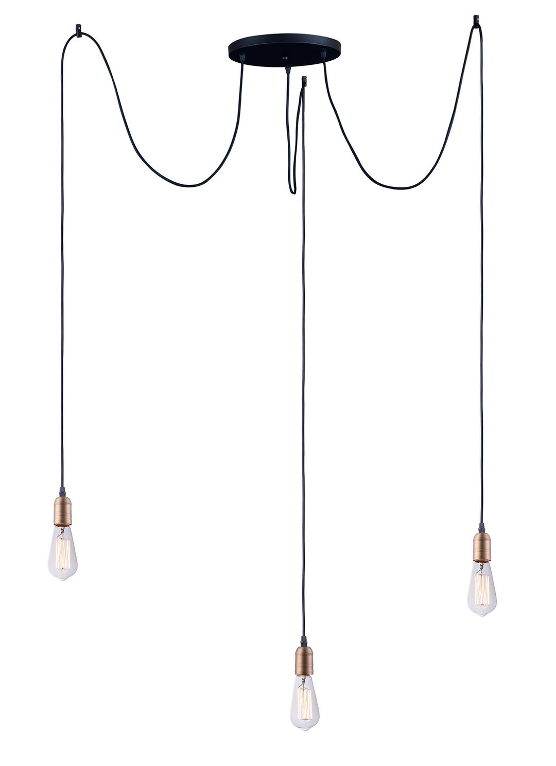 Maxim Early Electric 12123BKAB Pendant Light - Black / Antique Brass