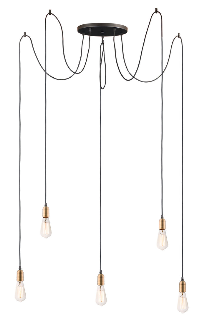 Maxim Early Electric 12125BKAB Pendant Light - Black / Antique Brass