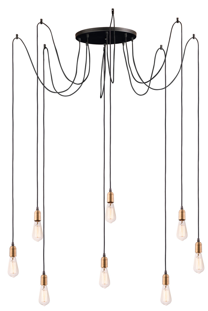 Maxim Early Electric 12128BKAB Pendant Light - Black / Antique Brass