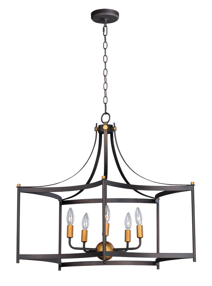 Maxim Wellington 13595OIAB Pendant Light - Oil Rubbed Bronze / Antique Brass