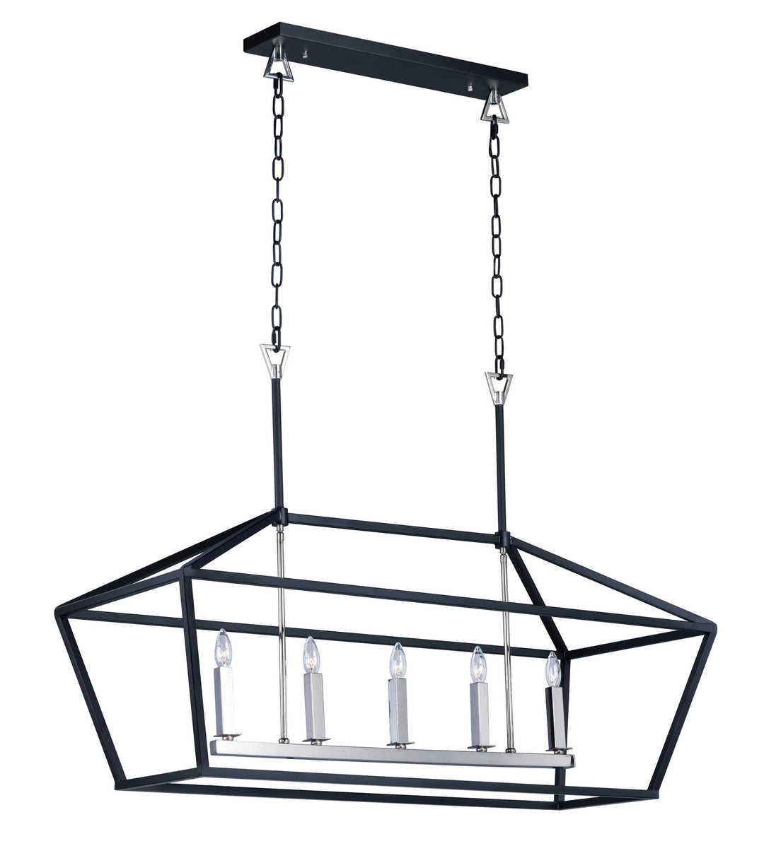 Maxim Abode 25157TXBPN Pendant Light - Textured Black / Polished Nickel
