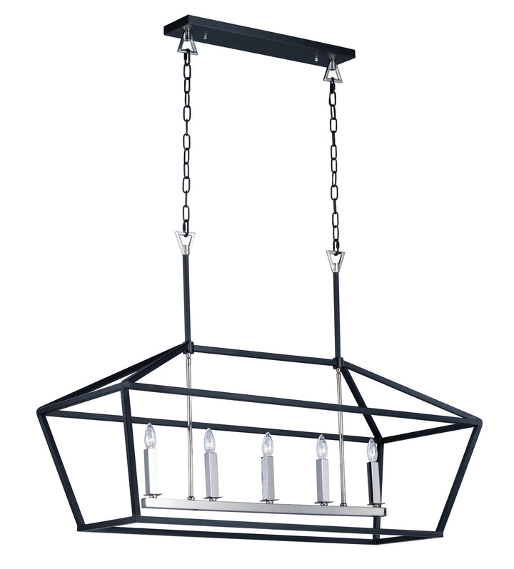 Maxim Abode 25157TXBPN Pendant Light - Textured Black / Polished Nickel