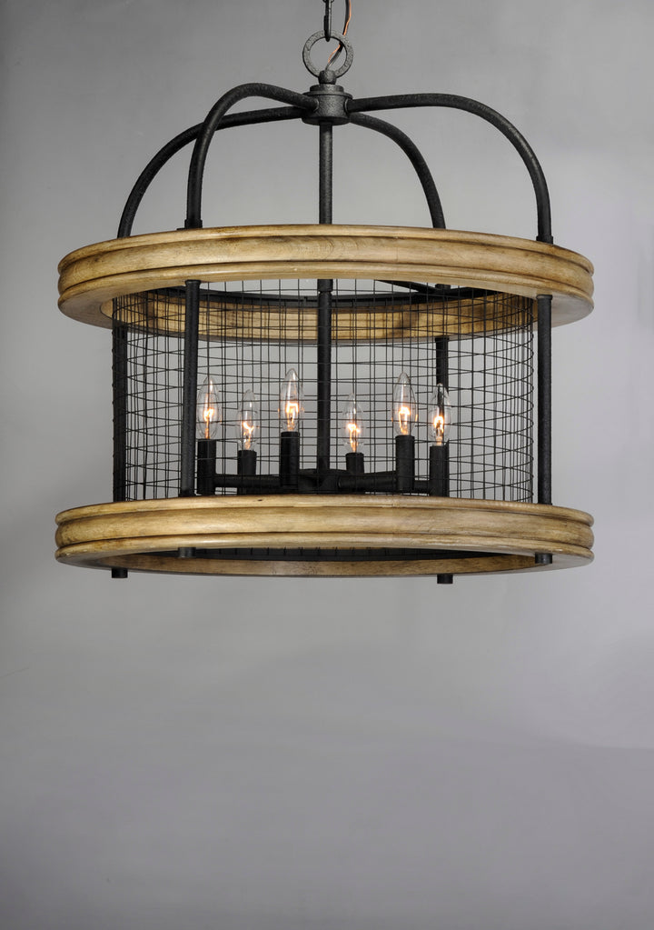 Maxim Lancaster 32385DWBK Chandelier Light - Driftwood / Black