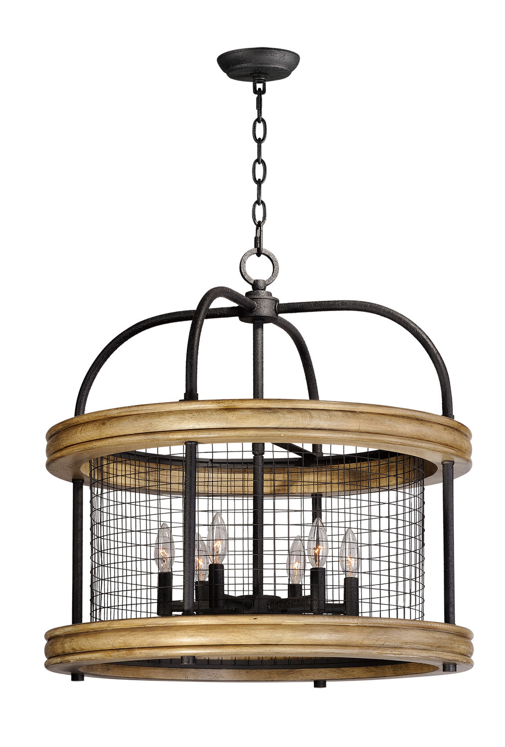 Maxim Lancaster 32385DWBK Chandelier Light - Driftwood / Black