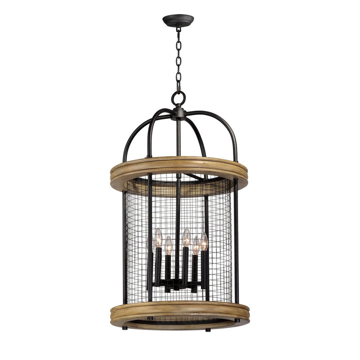 Maxim Lancaster 32387DWBK Pendant Light - Driftwood / Black