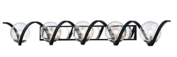 Maxim Curlicue 35107CDBKPN Bath Vanity Light 50 in. wide - Black / Polished Nickel