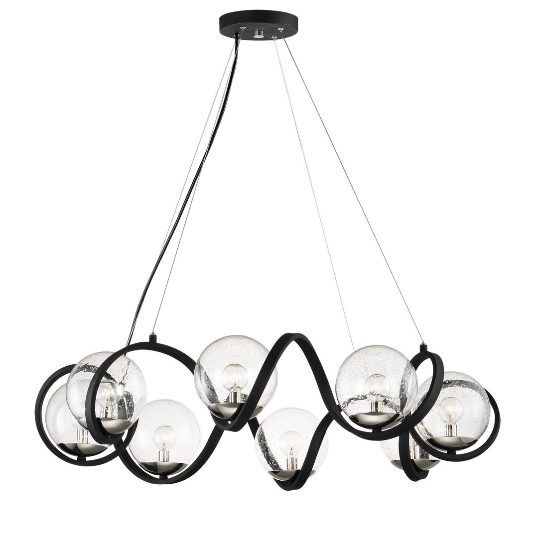 Maxim Curlicue 35108CDBKPN Chandelier Light - Black / Polished Nickel