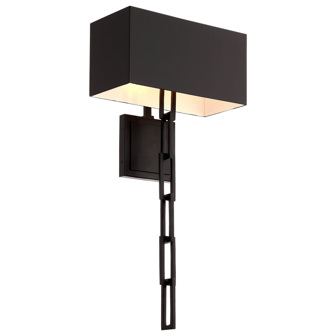 Crystorama Alston 8682-MK-WH Wall Light - Matte Black / White