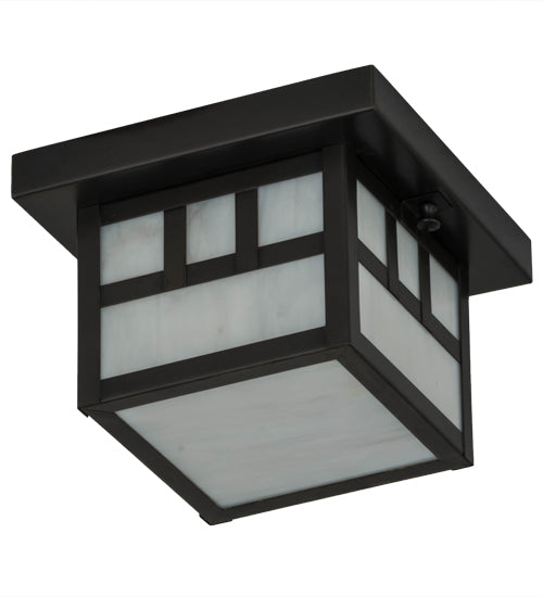 Meyda Tiffany Lighting 87230 Hyde Park One Light Flushmount Outdoor Bronze / Dark