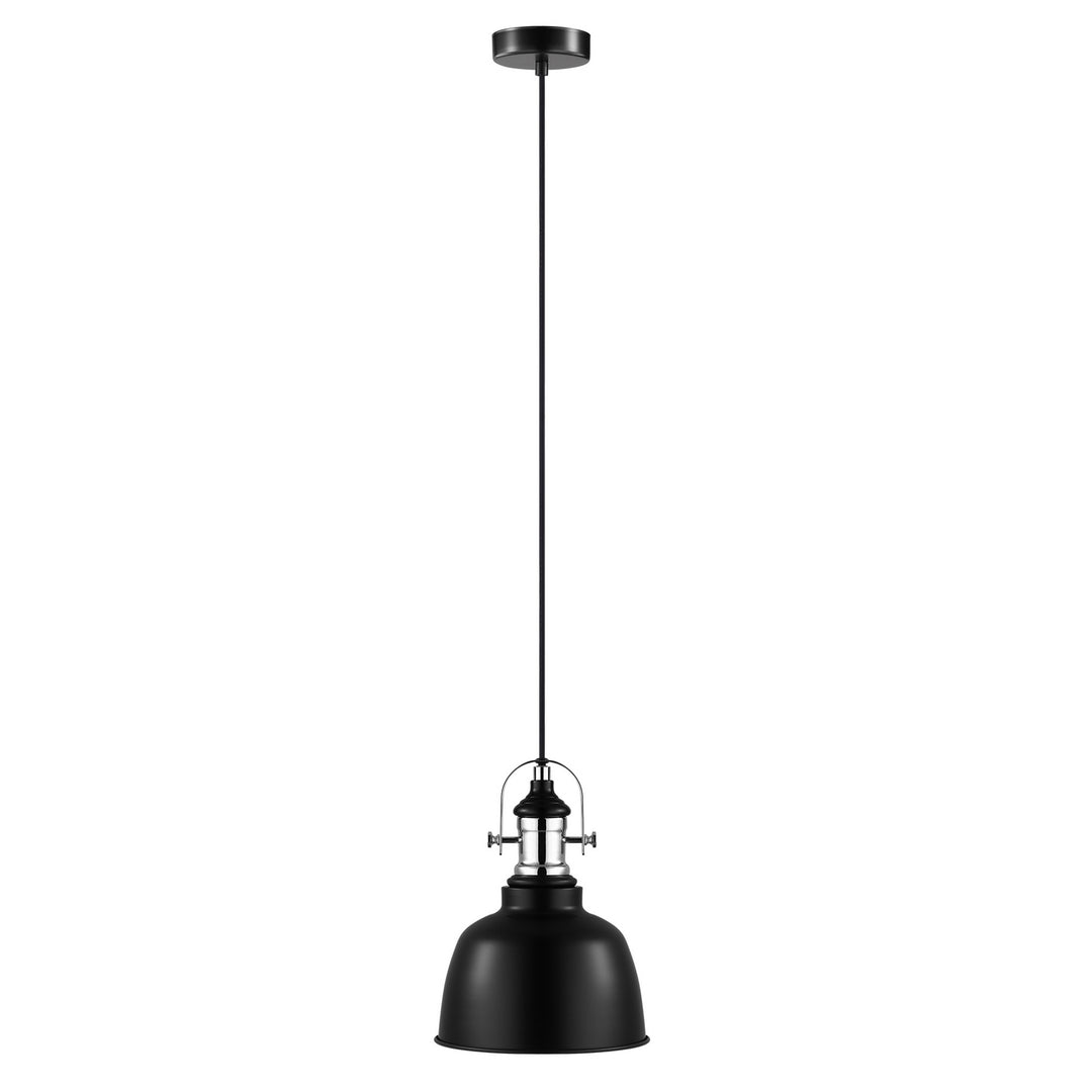 Eglo Gilwell 202422A Pendant Light - Matte Black and Chrome