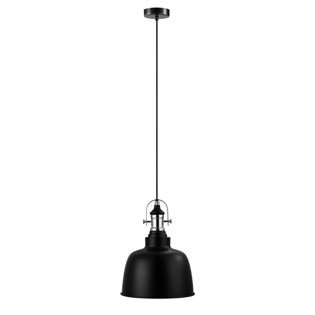 Eglo Gilwell 202423A Pendant Light - Matte Black and Chrome