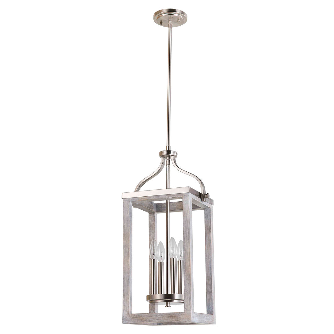 Eglo Montrose 203106A Pendant Light - Acia Wood & Brushed Nickel