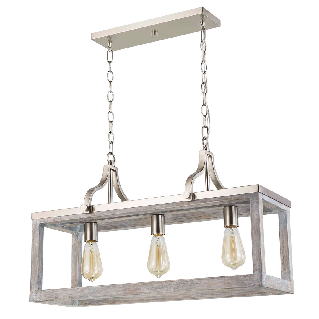 Eglo Montrose 203109A Pendant Light - Acia Wood & Brushed Nickel