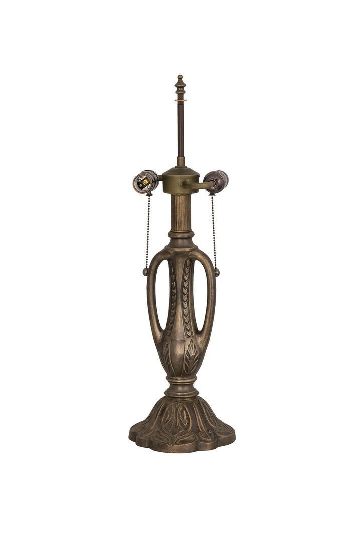 Meyda Tiffany Lighting 155952 Citadel Two Light Table Base Hardware Utility Light Copper/Antique/Verde