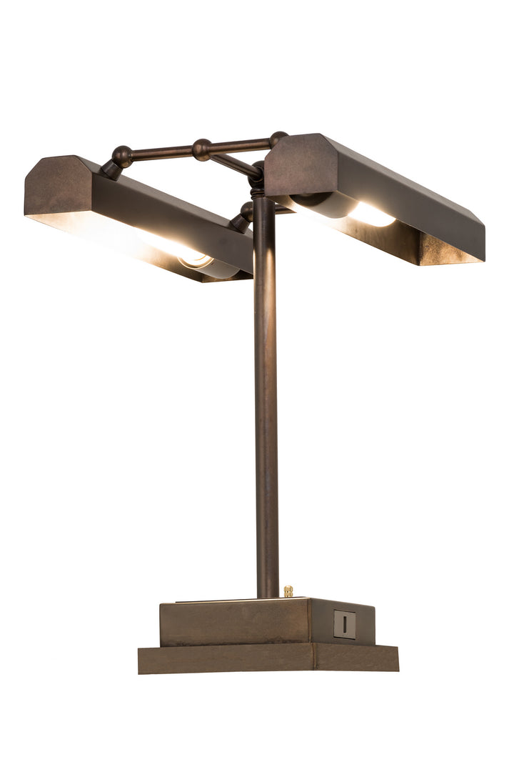 Meyda Tiffany Lighting 167578 Utica Two Light Table Lamp Lamp Brass - Antique