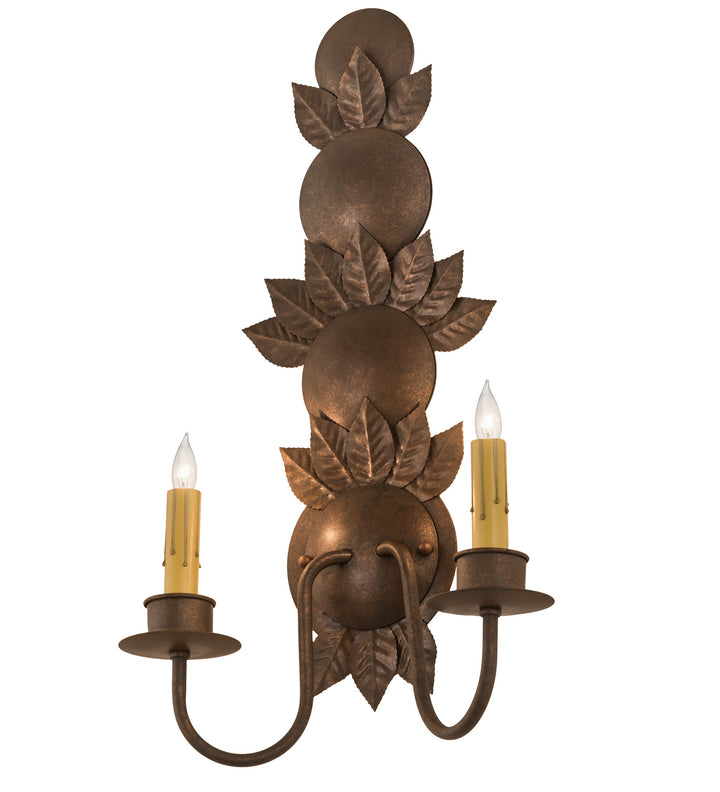 Meyda Tiffany Tole Leaf 195003 Wall Light - Mahogany Bronze