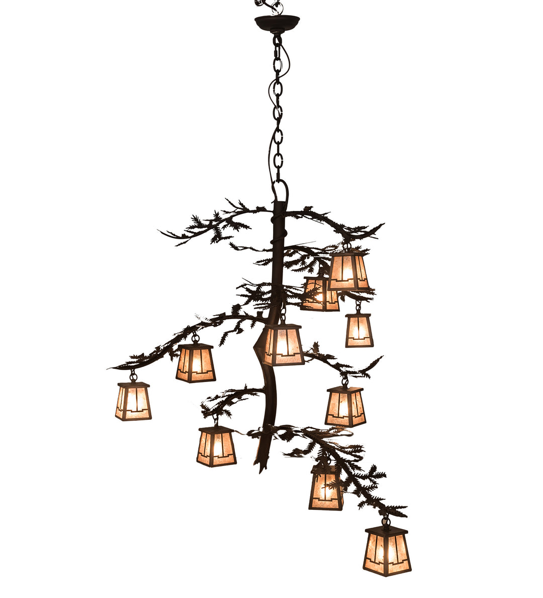Meyda Tiffany Pine Branch 198533 Chandelier Light - Mahogany Bronze