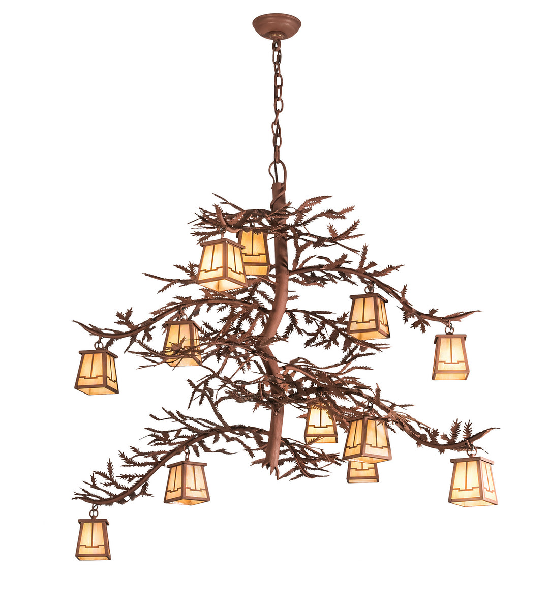 Meyda Tiffany Pine Branch 198769 Chandelier Light - Rust