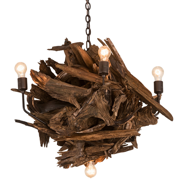 Meyda Tiffany Driftwood 200398 Chandelier Light - Natural Wood,Mahogany Bronze