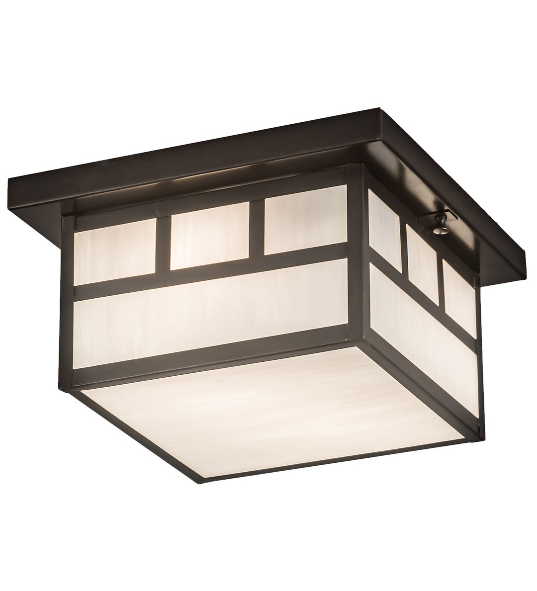 Meyda Tiffany Lighting 52689 Hyde Park Two Light Flushmount Outdoor Bronze / Dark