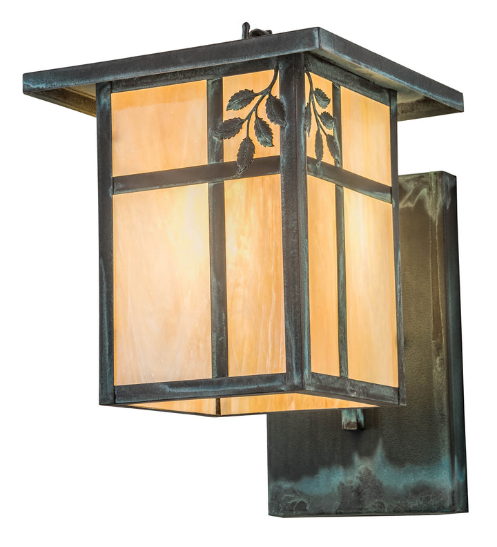 Meyda Tiffany Lighting 53703 Hyde Park One Light Wall Sconce Outdoor Verde