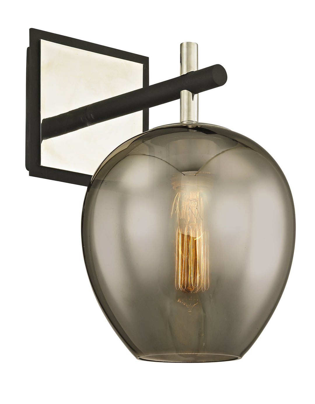 Troy Iliad B6211 Wall Light - Carbide Blk & Pol Nickel