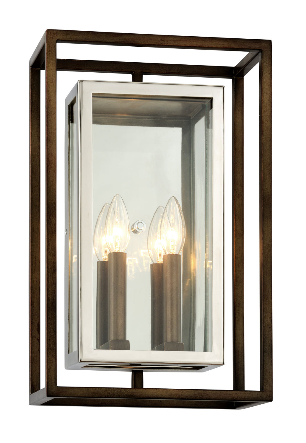 Troy Morgan B6513-BRZ/SS Wall Sconce Light - Bronze With Polished Stainless
